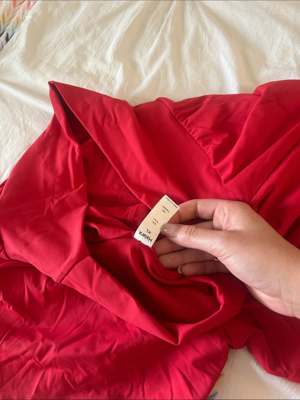 Halara Women's High-Waist Active Shorts in Red - Picture 3 of 3
